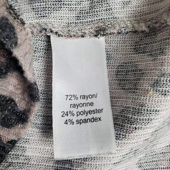 Maurices 24/7 Women’s XXL Pink Leopard Print Ribbed Long Sleeve Top - Picture 6 of 7